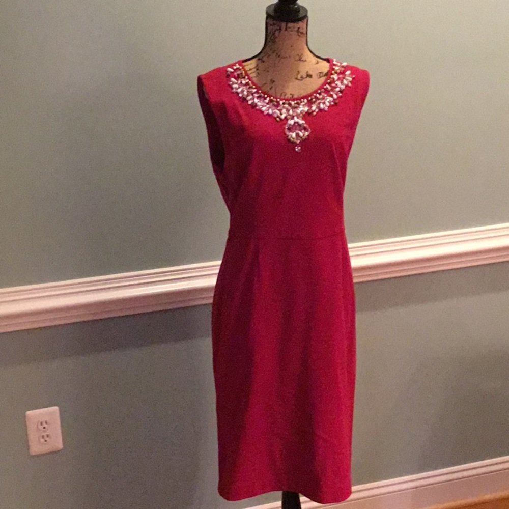 Beaded Neckline Dress